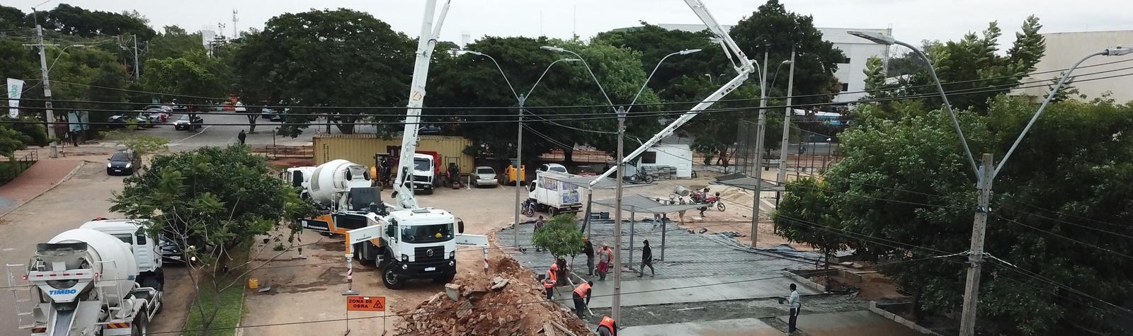 Vista aérea de obra en ejecución