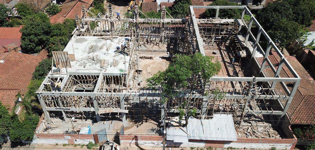 Vista aérea de obra en construcción